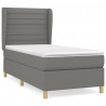Cama box spring con colchón tela gris oscuro 80x200 cm 2