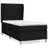 Cama box spring con colchón tela negro 80x200 cm 2