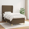 Cama box spring con colchón tela marrón oscuro 80x200 cm 1