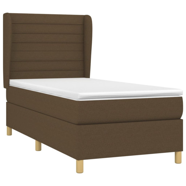 Cama com molas/colchão 80x200 cm tecido castanho-escuro M 3