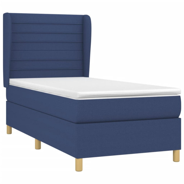 Cama com molas/colchão 80x200 cm tecido azul M 3