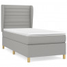 Cama box spring con colchón tela gris claro 90x190 cm 2