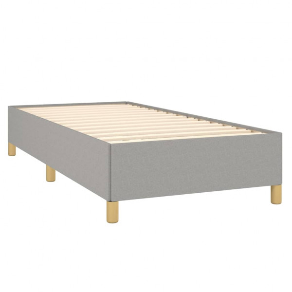 Cama box spring con colchón tela gris claro 90x190 cm M 4