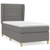 Cama com molas/colchão 90x190 cm tecido cinza-escuro 2