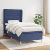 Cama com molas/colchão 90x190 cm tecido azul 1