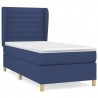 Cama box spring con colchón tela azul 90x190 cm 2