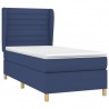 Cama com molas/colchão 90x190 cm tecido azul 3