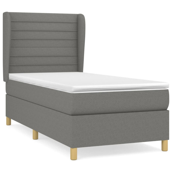 Cama com molas/colchão 90x200 cm tecido cinzento-escuro M 2