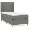 Cama box spring con colchón tela gris oscuro 90x200 cm 2