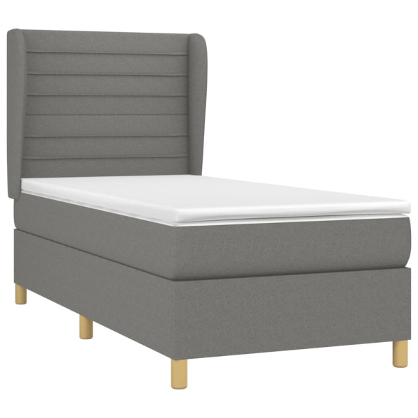 Cama com molas/colchão 90x200 cm tecido cinzento-escuro M 3