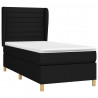 Cama com molas/colchão 90x200 cm tecido preto 3