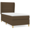 Cama com molas/colchão 90x200 cm tecido castanho-escuro 2