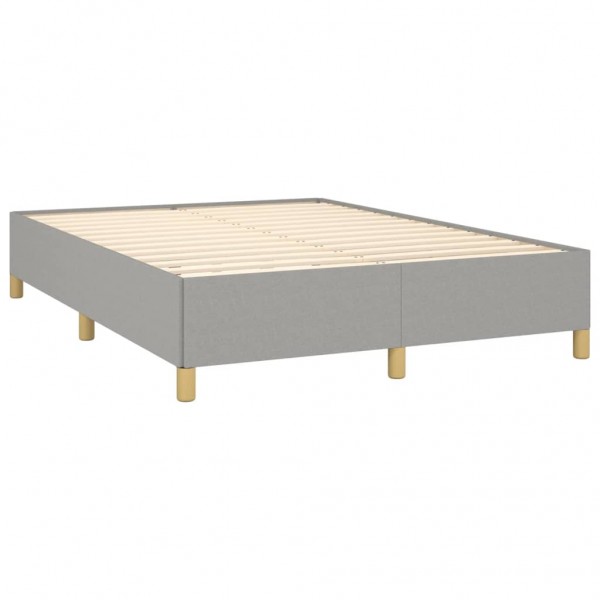 Cama box spring con colchón tela gris claro 140x190 cm M 4