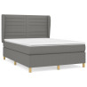 Cama box spring con colchón tela gris oscuro 140x190 cm 2