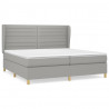 Cama box spring con colchón tela gris claro 200x200 cm 2
