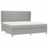 Cama box spring con colchón tela gris claro 200x200 cm 3