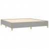 Cama box spring con colchón tela gris claro 200x200 cm 4