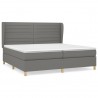 Cama box spring con colchón tela gris oscuro 200x200 cm 2