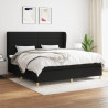 Cama box spring con colchón tela negro 200x200 cm 1