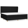 Cama box spring con colchón tela negro 200x200 cm 2