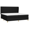 Cama box spring con colchón tela negro 200x200 cm 3