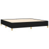 Cama box spring con colchón tela negro 200x200 cm 4