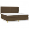 Cama box spring con colchón tela marrón oscuro 200x200 cm 2