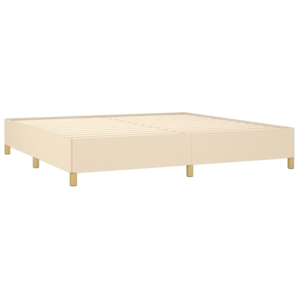 Cama box spring con colchón tela color crema 200x200 cm M 4