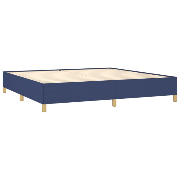 Cama box spring con colchón tela azul 200x200 cm M 4