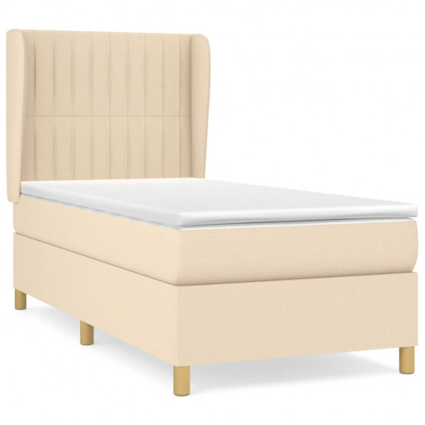 Cama com molas/colchão 80x200 cm tecido cor crème M 2