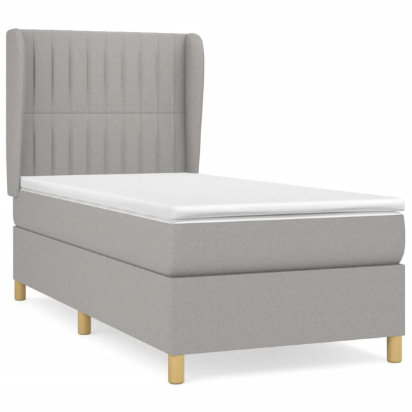 Cama com molas/colchão 90x190 cm tecido cinzento-claro M 2