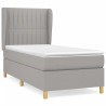 Cama box spring con colchón tela gris claro 90x190 cm 2
