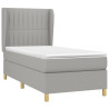 Cama box spring con colchón tela gris claro 90x190 cm 3