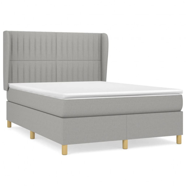 Cama com molas/colchão 140x190 cm tecido cinzento-claro M 2