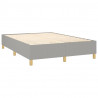 Cama box spring con colchón tela gris claro 140x190 cm 4