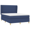 Cama box spring con colchón tela azul 140x190 cm 3