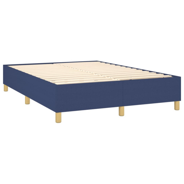 Cama com molas/colchão 140x190 cm tecido azul M 4