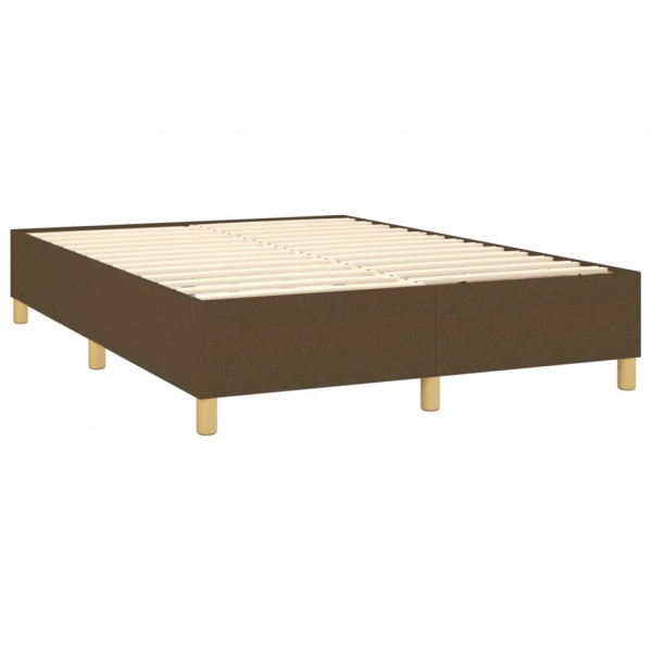 Cama com molas/colchão 140x200 cm tecido castanho-escuro M 4
