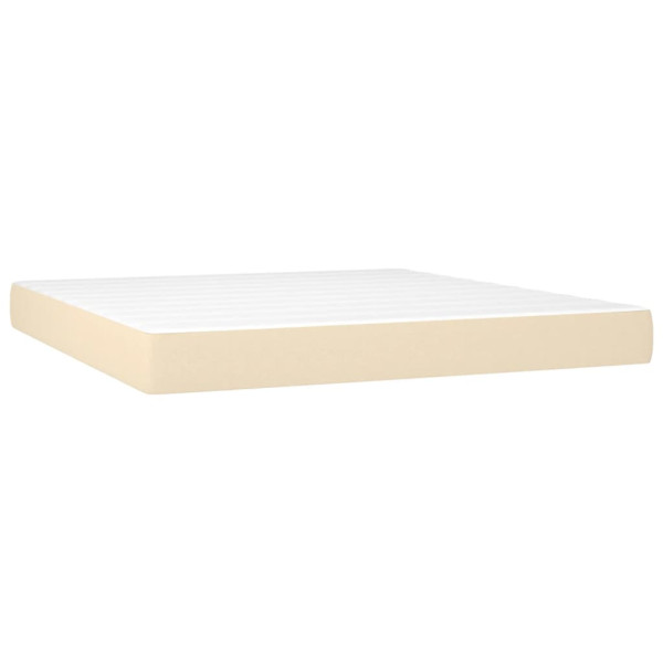 Cama box spring con colchón tela color crema 160x200 cm M 5