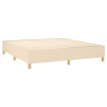 Cama box spring con colchón tela color crema 180x200 cm 4