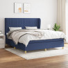 Cama box spring con colchón tela azul 180x200 cm 1