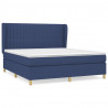 Cama box spring con colchón tela azul 180x200 cm 2