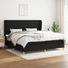 Cama box spring con colchón tela negro 200x200 cm 1