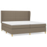 Cama box spring con colchón tela gris taupe 200x200 cm 2
