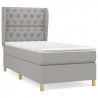 Cama box spring con colchón tela gris claro 80x200 cm 2