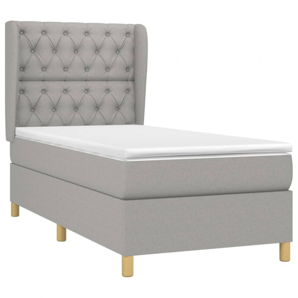 Cama com molas/colchão 80x200 cm tecido cinza-claro M 3