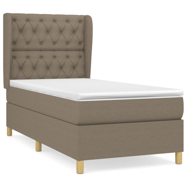 Cama com molas/colchão 80x200 cm tecido castanho-acinzentado M 2