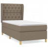 Cama box spring con colchón tela gris taupe 80x200 cm 2