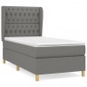 Cama com molas/colchão 90x190 cm tecido cinza-escuro 2