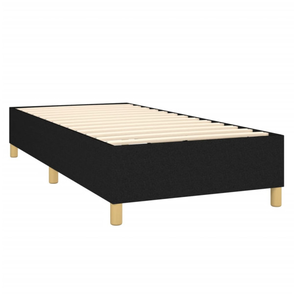 Cama com molas/colchão 90x190 cm tecido preto M 4